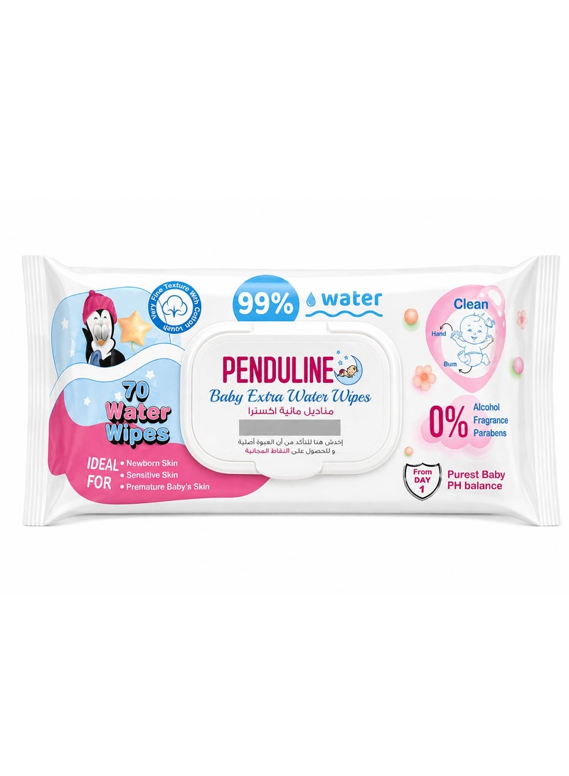 Penduline Baby Extra Water Wipes 70 Pcs