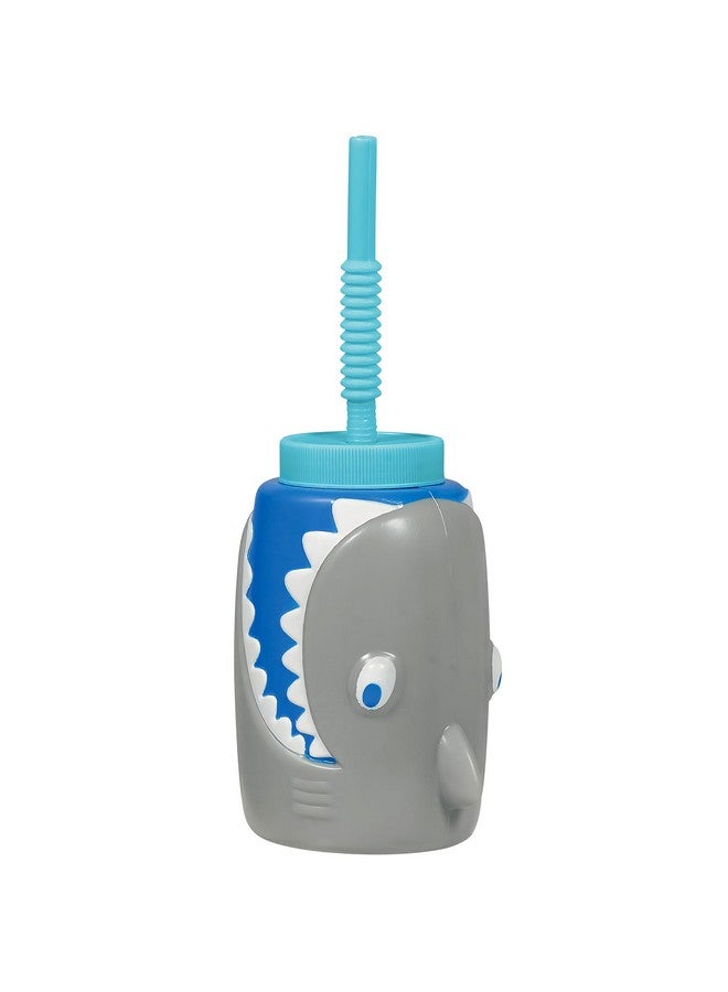 Amscan Fin-tastic Plastic Shark Sippy Cup - 18 oz. (1 Pc.) - Fun & Durable Materials, Ideal for Kids & Adults - Perfect for Parties & Pool Days - Image 1