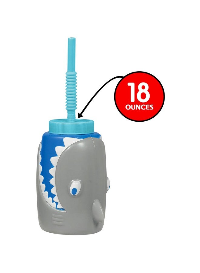 Amscan Fin-tastic Plastic Shark Sippy Cup - 18 oz. (1 Pc.) - Fun & Durable Materials, Ideal for Kids & Adults - Perfect for Parties & Pool Days - Image 2