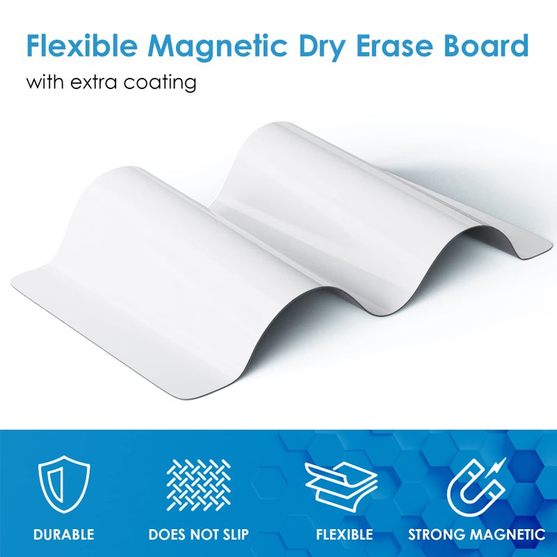 MaxGear Small Magnetic Dry Erase Board Sheet for Refrigerator, Fridge Whiteboard for Kitchen, 12" x 8" White Board Organizer and Planner with Stain Resistant Technology, Include 1 Eraser, 3 Markers - Image 3