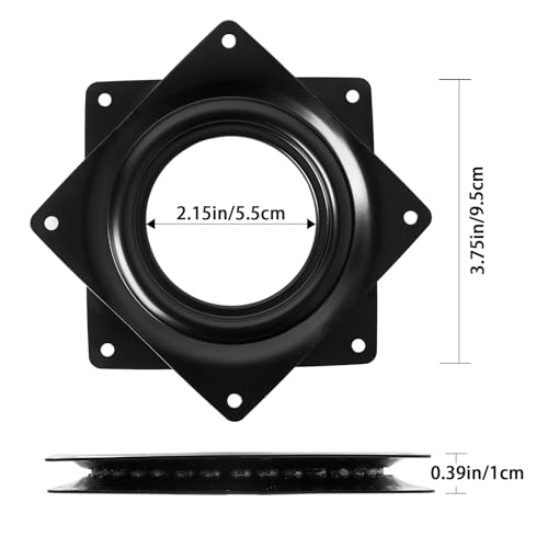 HSTECH 4" Black Lazy Susan Turntable 300-lb Steel Ball Bearing Rotating Tray Strong Sturdy Table Cabinet Low Profile for 360˚ Chair and Door, Kitchen, Craft Project, Makeup Holder, Monitor(1Pack) - Image 5