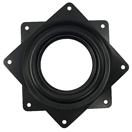 HSTECH 4" Black Lazy Susan Turntable 300-lb Steel Ball Bearing Rotating Tray Strong Sturdy Table Cabinet Low Profile for 360˚ Chair and Door, Kitchen, Craft Project, Makeup Holder, Monitor(1Pack) - Image 1