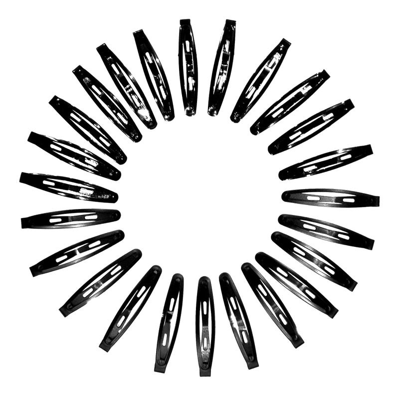 HP HIGH PROFILE Tic Tac Hair Clips Made As Korean and Hair Accessories for Women and Girls, Black 12 Pcs Glossy and 12 Pcs Matte - Image 1