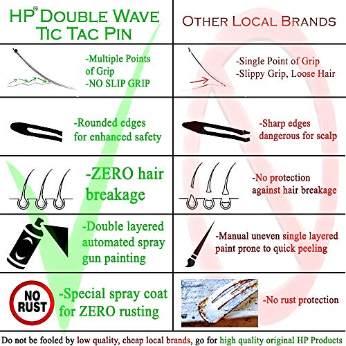 HP HIGH PROFILE Tic Tac Hair Clips Made As Korean and Hair Accessories for Women and Girls, Black 12 Pcs Glossy and 12 Pcs Matte - Image 5
