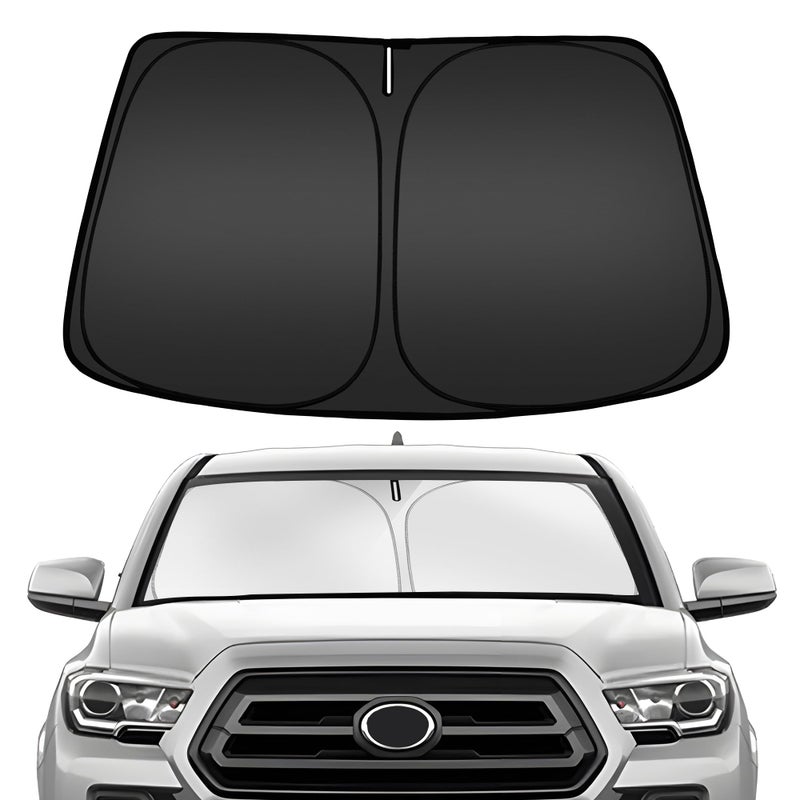 ARISMOTOR Windshield Sun Shade for Toyota Tacoma 20162025 Custom Fit Foldable Front Window Sunshade Sun Visor Protector Block UV Rays Keep Your Car Cooler