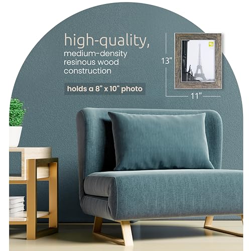 Kiera Grace kieragrace Emery Picture Frame - Grey Wood Finish, 8" x 10", Resin - Image 2