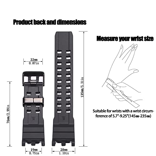 MCXGL Resin Strap Compatible with Casio GWG-2000 mudmaster carbon Watch Band For g-shock Men's Rubber Sport Waterproof Bracelet - Image 2