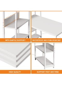 Computer Table  with 4 Tier Shelves for Home Office,Study, or Gaming，Modern Simple Style Writing Desk Table，Ergonomic  110 L x 50cm W x 72cm H, White - pzsku/Z5D28BEE4655FDDACBE9AZ/45/_/1740209334/3da85fe8-8bae-4822-af74-120f06bcff31