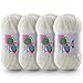 DAERBOF 4 Skeins Soft Chunky Chenille Yarn Plush Velvet Yarn for Hand Knitting and Crocheting Fluffy Yarn for Crochet Blankets Scarves Hats435oz 41312yds Cream White - Image 2