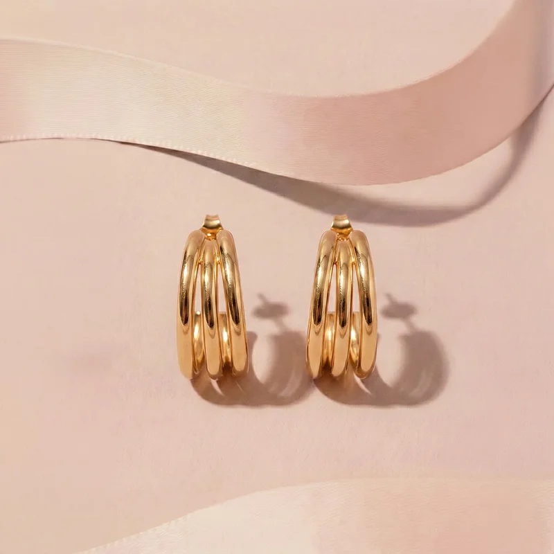 Palmonas PALMONAS Classic Stud Earrings for Women | 18K Gold Plated, Waterproof & Anti-Tarnish