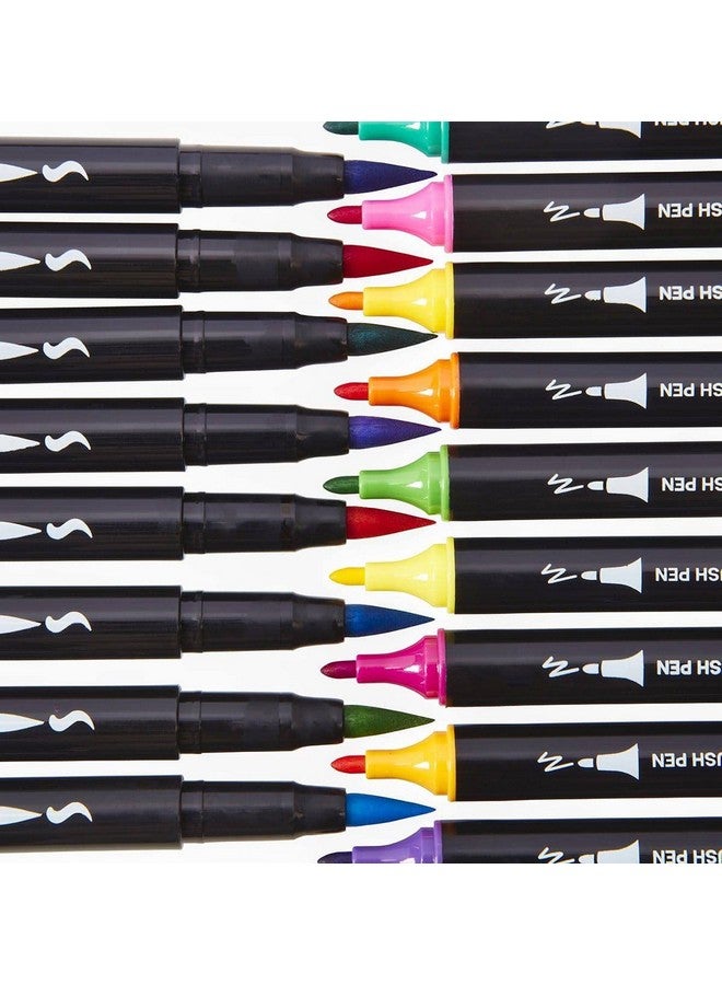 KINGART Pro Dual Twintip Brush Pens, Set Of 48 Unique & Vivid Colors, Watercolor Markers With Flexible Nylon Brush Tips, Professional Watercolor Pens For Painting, Drawing (44548) - Image 5