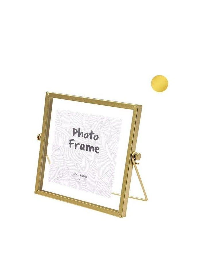 مجموعة ديكور إطار الصورة، إطار صورة هندسي معدني بسيط، قطعة واحدة، 4*4 بوصة - Image 2