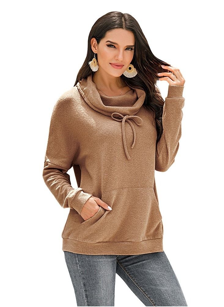 Loquat - Loose Long Sleeve Solid Cashmere Pullover - Image 1