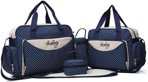 5PCS Diaper Bag Tote Set  Baby Bags for Mom PINK - Image 1