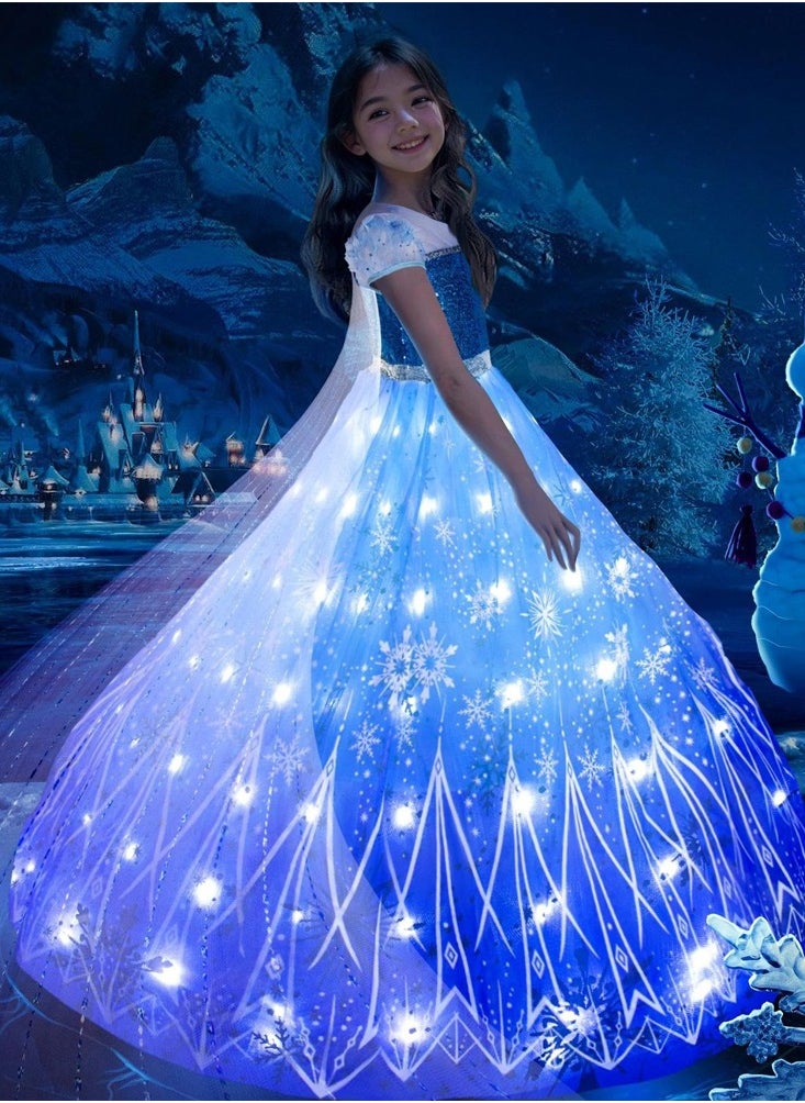 Al Aoyama - Al Aoyama Light Up Girls Costume Snow Princess Dress Ice  Toddler Kids Costume - Image 1