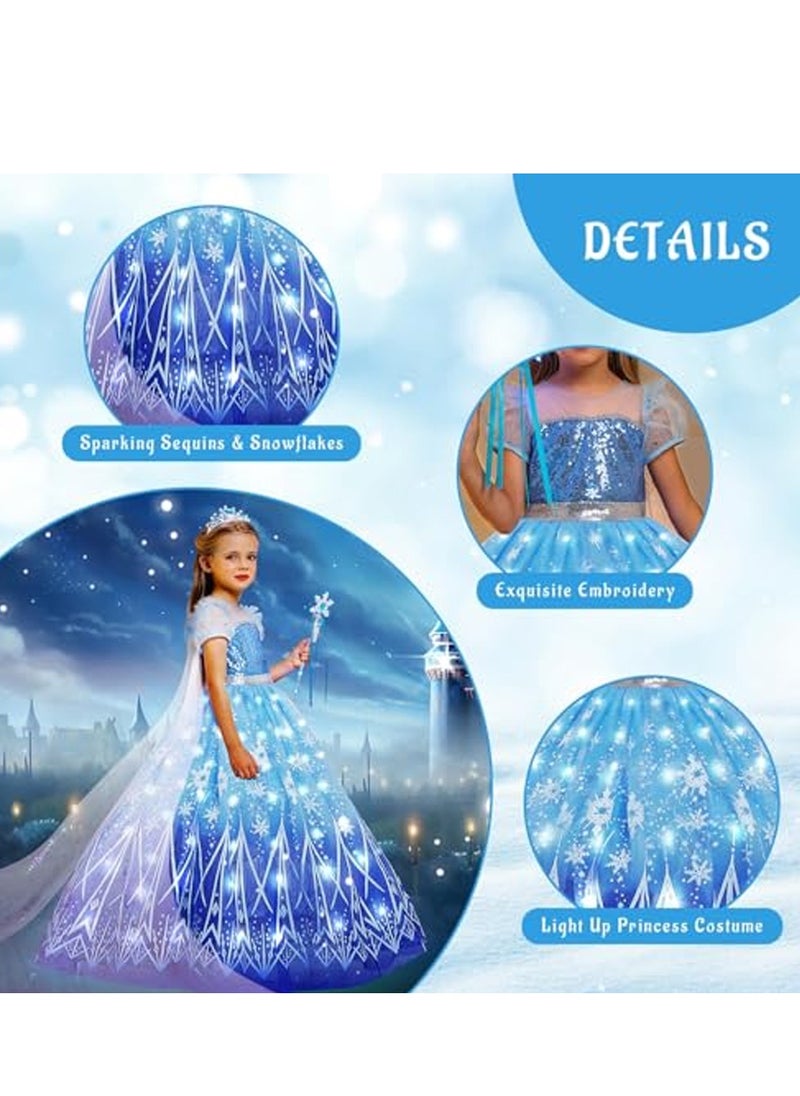 Al Aoyama - Al Aoyama Light Up Girls Costume Snow Princess Dress Ice  Toddler Kids Costume - Image 1