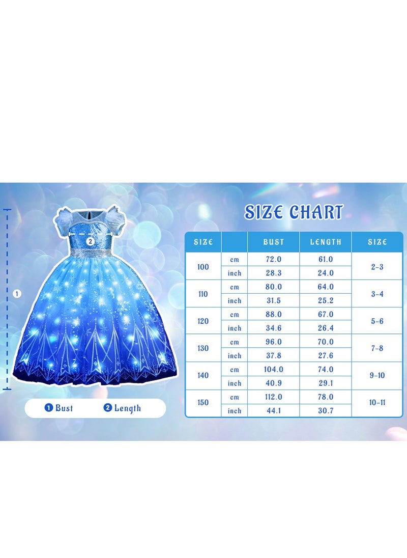 Al Aoyama - Al Aoyama Light Up Girls Costume Snow Princess Dress Ice  Toddler Kids Costume - Image 1