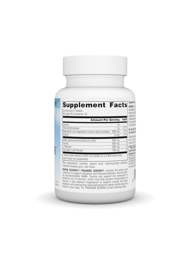 سورس ناتشورالز مصدر طبيعي ثيانين سيرين، تهدئة العقل والجسم*، مع حمض جاما أمينوبوتيريك - تركيبة نباتية - 30 قرصًا - Image 2