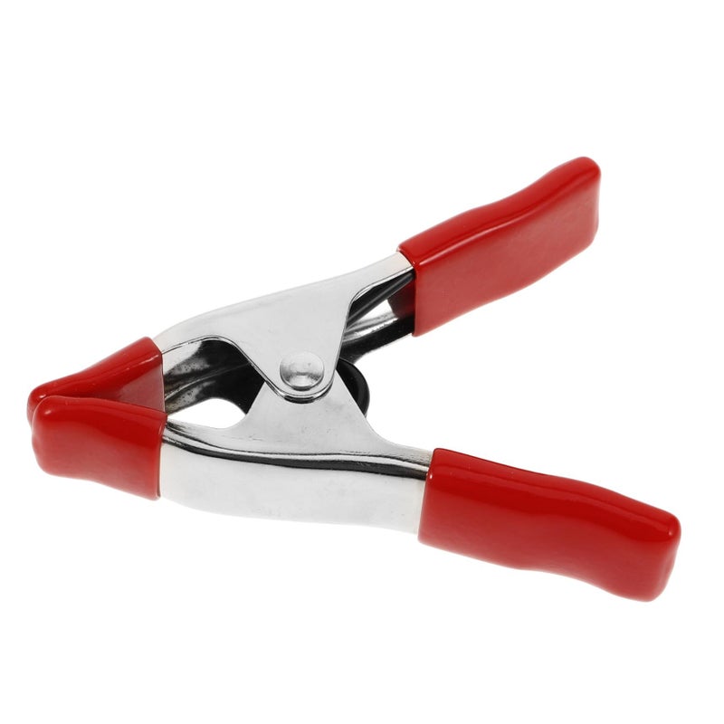 4 Inch Heavy Duty Spring Clamp PVC Protective Sleeve For Photography Backdrop Woodworking And Crafts Stainless Steel Clips For Backdrop Stand And Fitting Red - Image 2