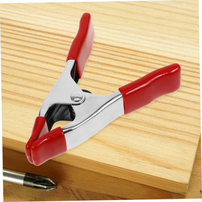4 Inch Heavy Duty Spring Clamp PVC Protective Sleeve For Photography Backdrop Woodworking And Crafts Stainless Steel Clips For Backdrop Stand And Fitting Red - Image 5