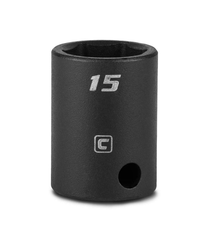Capri Tools 15 mm Shallow Impact Socket, 3/8-Inch Drive, 6-Point, Metric