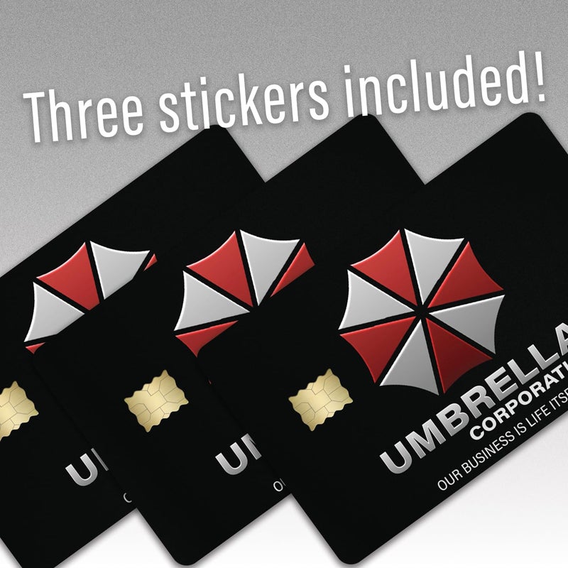 KCD Umbrella Corp Credit Card Skin â€“ 3 Pack Vinyl Sticker Covers â€“ Horror Game Inspired Card Wrap â€“ Waterproof, Durable, Fits Most Debit & Credit Cards â€“ CCS035 - Image 2