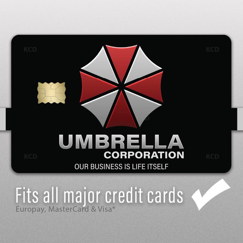 KCD Umbrella Corp Credit Card Skin â€“ 3 Pack Vinyl Sticker Covers â€“ Horror Game Inspired Card Wrap â€“ Waterproof, Durable, Fits Most Debit & Credit Cards â€“ CCS035 - Image 4