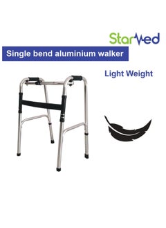 STARMED StarMed Aluminium Single Bend Walker, Adjustable Height, Lightweight Walking Support, button bend  - Image 3