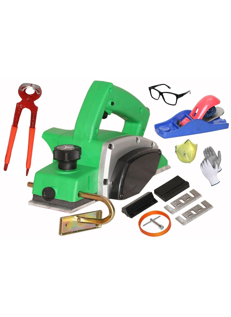 Digital Craft Digital Craft Wood Planer 1400W Machine of Carpentry HighPower MultiFunction Electric Planer Professional Woodworking Machine 82mm Electric Planer Machine8Inch Pincer Plier5Inch Hand Planer  - Image 1