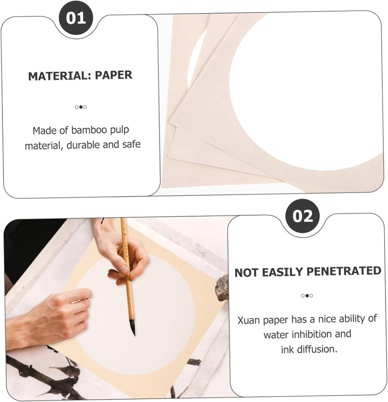 Veemoon 10 Sheets Antique Xuan Rice Paper for Chinese Calligraphy and Traditional Painting - - Image 5