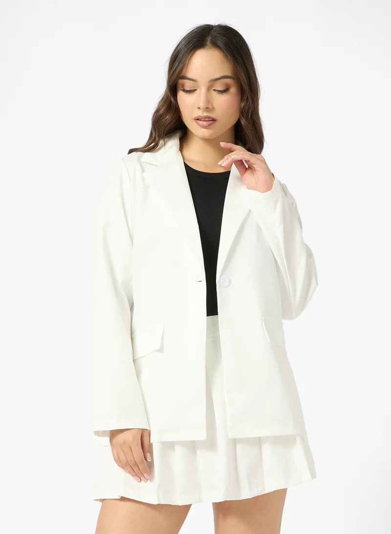 Ginger Oversize Tailored Blazer & Pleated Skirt Set