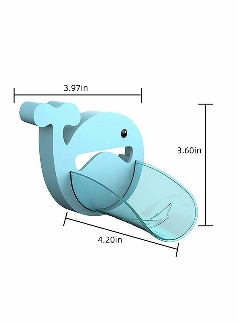 Y&D Faucet Extender, Bathroom Extension Spout Accessories, Extender Sink, for Kids Adapter Easy Assembly, Kitchen Cartoon Whale Cover, 2PCS (Blue & Pink) - Image 4