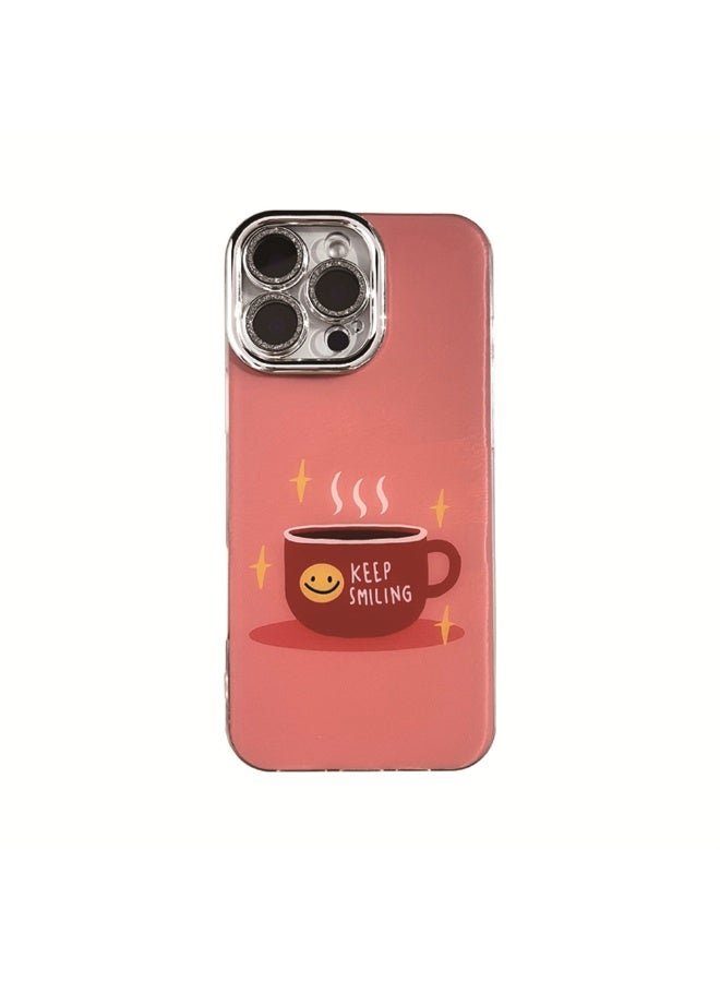 NIBEMINENT Cute Cartoon Smiling Coffee Protective TPU Case Cover For iPhone 14 Pro Clear - Image 2