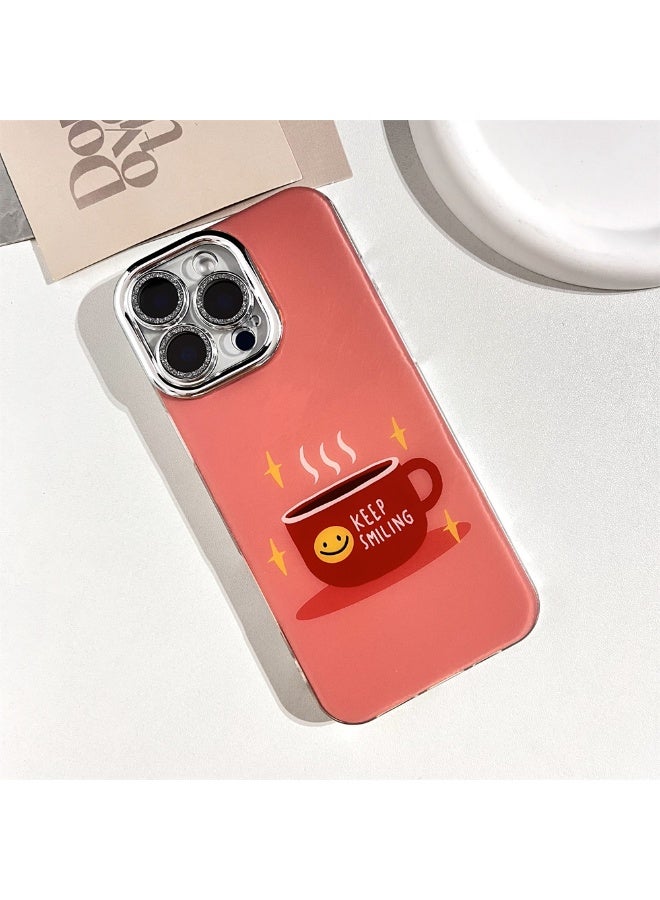 NIBEMINENT Cute Cartoon Smiling Coffee Protective TPU Case Cover For iPhone 14 Pro Clear - Image 1