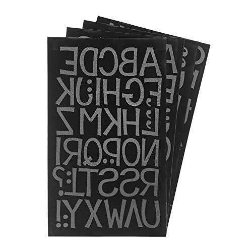 Magfok Iron on Letter Transfers Flocked Uppercase and Lowercase 1.4 Inch, 4 Sheet (Black) - Image 1
