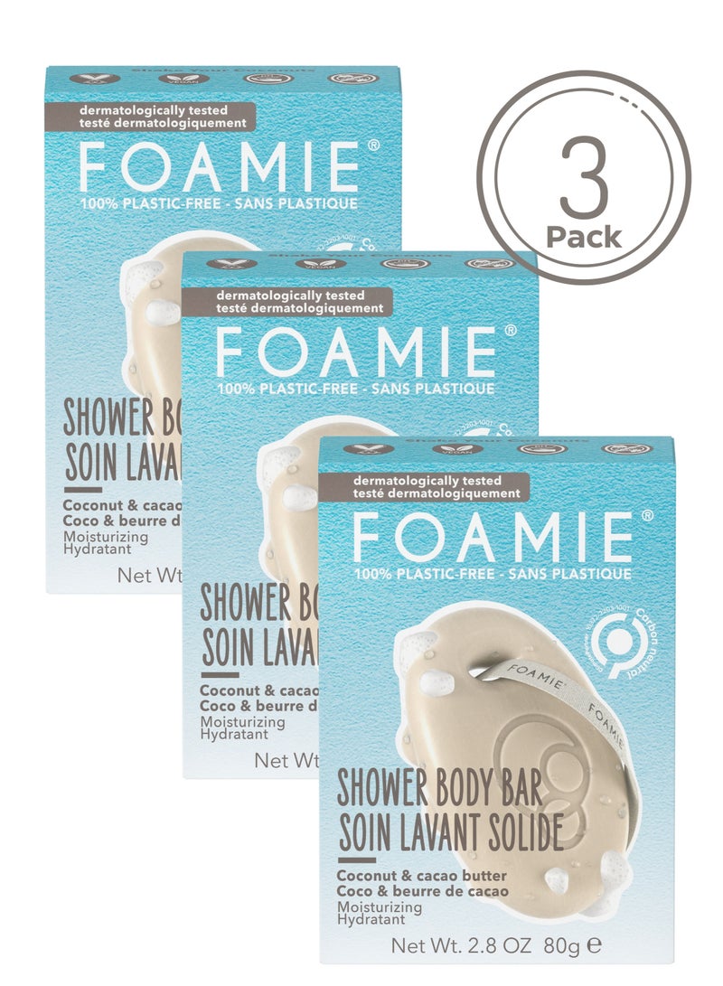 FOAMIE Coconut & Cacao Butter Body Bar Pack of 3 - Image 1