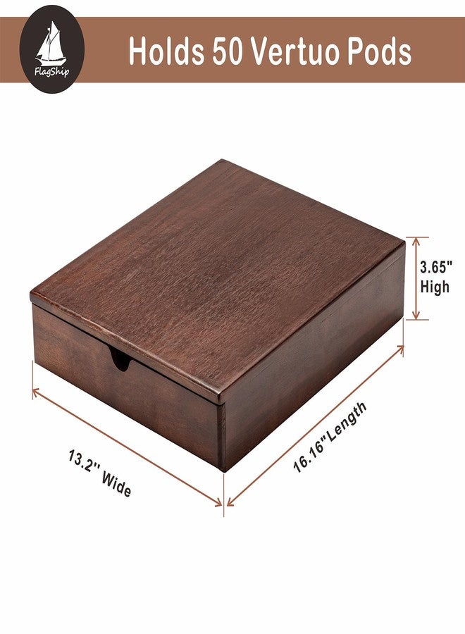 FlagShip Nespresso Vertuo Pod Drawer Storage - Elegant Wood Frame, 50 Pod Capacity - Image 2