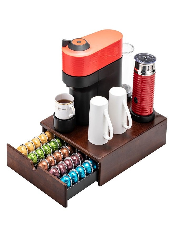 FlagShip Nespresso Vertuo Pod Drawer Storage - Elegant Wood Frame, 50 Pod Capacity - Image 1