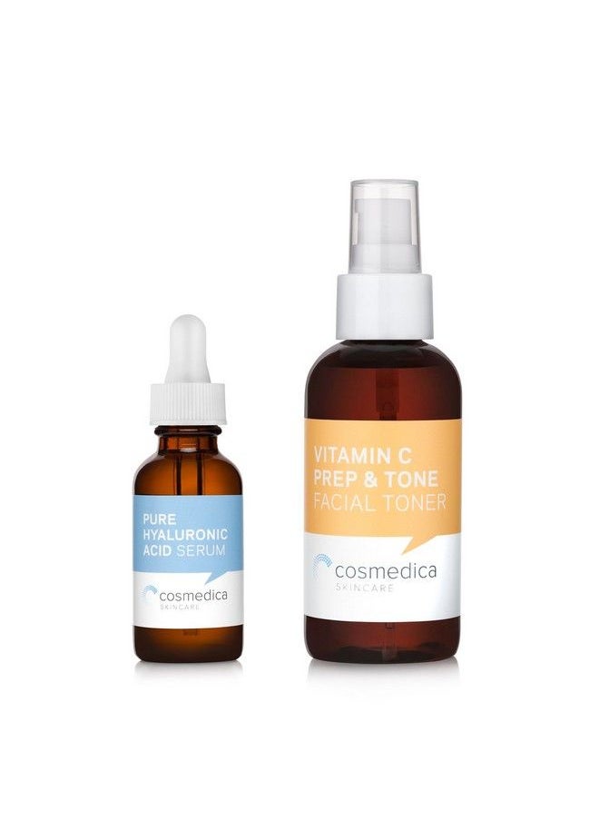 Cosmedica Skincare - Special! Treatment Set Hyaluronic Acid Serum And Vitamin C Prep & Tone Facial Toner - Image 1