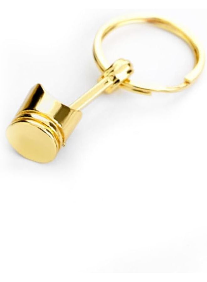 Golden Engine Piston Keychain For Men Car Key Fob - Image 1