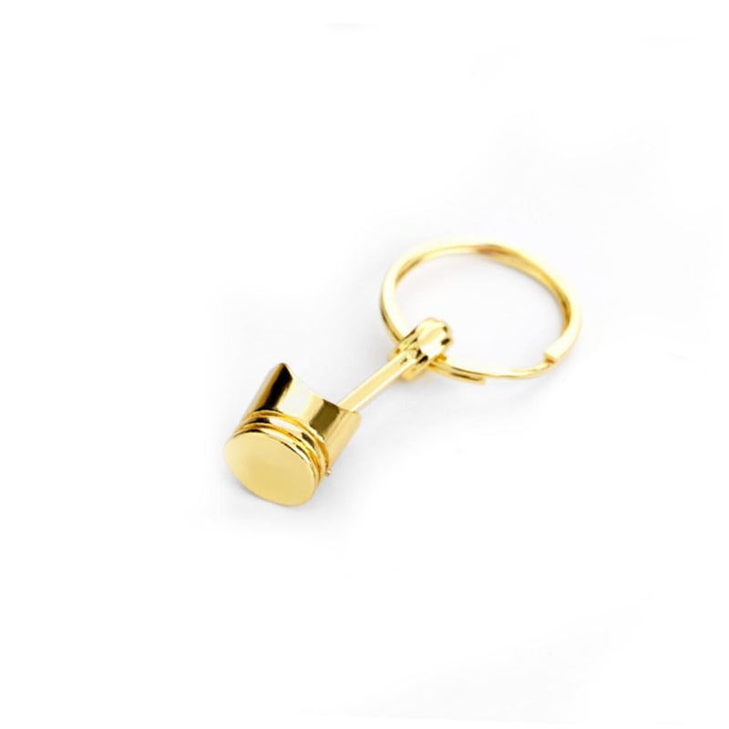 Golden Engine Piston Keychain For Men Car Key Fob - Image 2