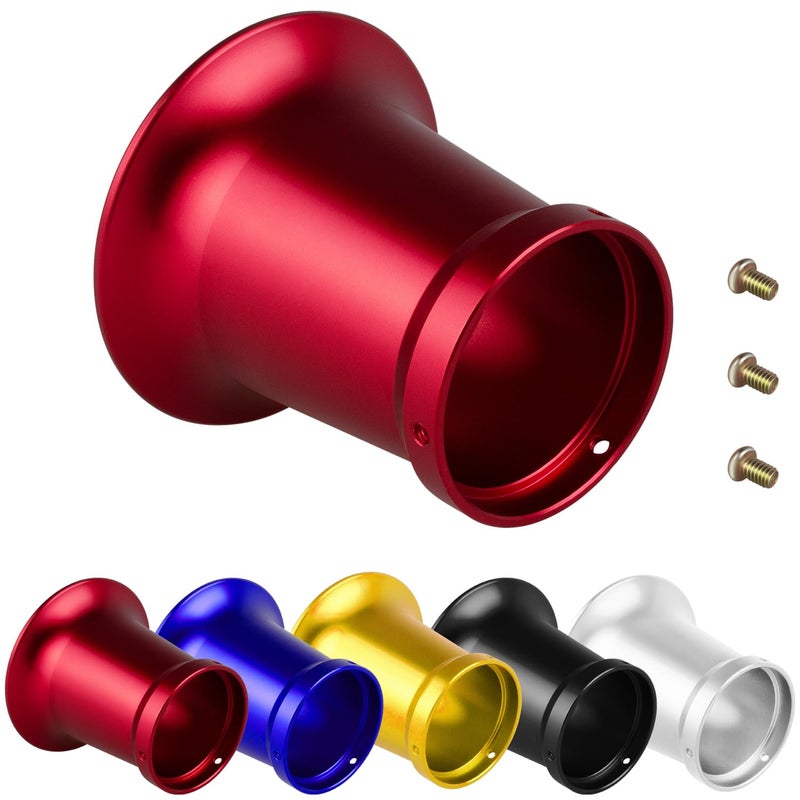 Amavoler 50mm Carburetor Air Filter Trumpet Velocity Stack Funnel CNC Alloy Parts Fit for PE VM 21mm24mm26mm28mm30mm for Honda Yamaha Kawasaki ATV Dirt Bike Carb Intake Wind Horn Cup red - Image 3