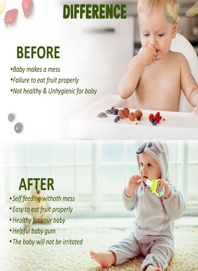 Bembika Baby Nibbler Ring Green Color, Baby Nibbler Pacifier, Baby Pacifier Food Nibbler, Baby Feeding Accessories Medium Size (6-9 Months Baby) - Image 5