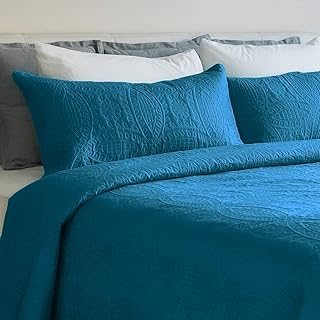 Mezzati Mezzati Bedspread Coverlet Set Stunning Blue Ã¢â‚¬â€œ Prestige Collection - Comforter Bedding Cover Ã¢â‚¬â€œ Brushed  - Image 1