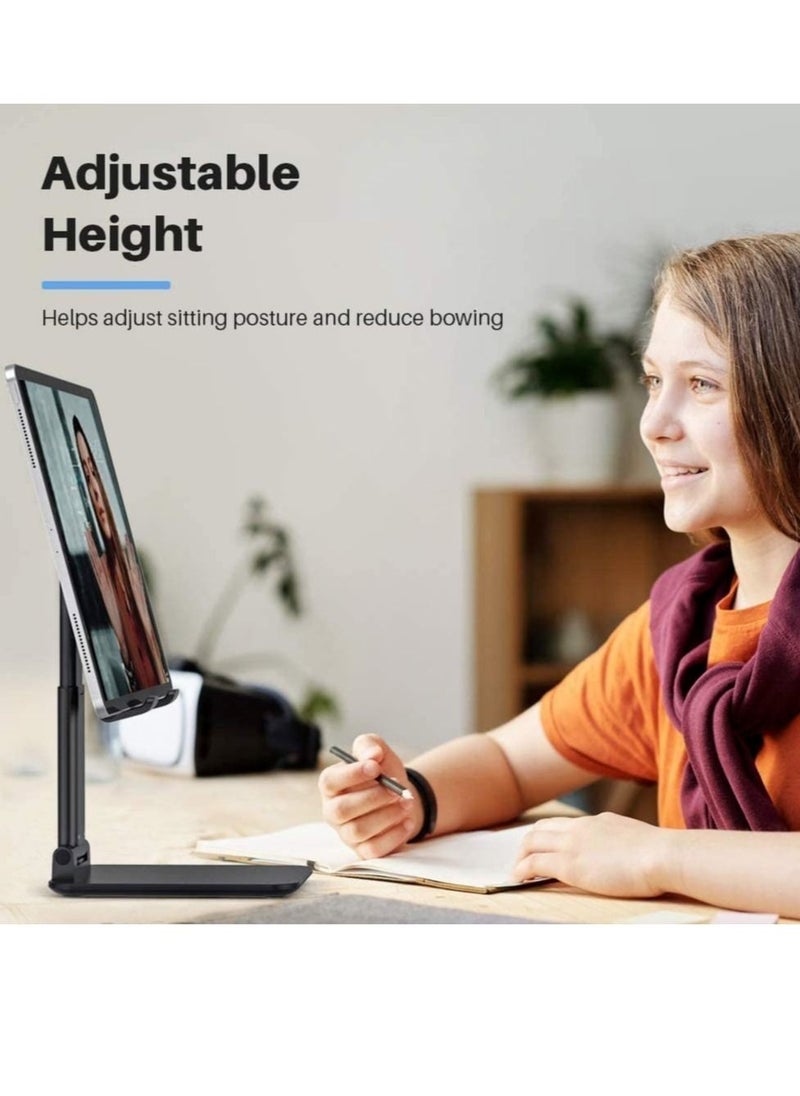 ELTRAZONE Foldable Tablet Stand Holder - Angle & Height Adjustable Desk Holder Anti-Slip Compatible with Smartphones/iPad Mini/Game/Kindle/Tablet(4-10") (Black)  - Image 5