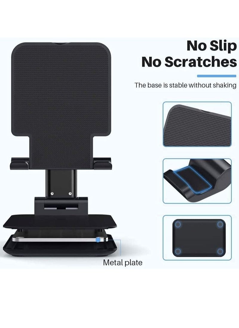 ELTRAZONE Foldable Tablet Stand Holder - Angle & Height Adjustable Desk Holder Anti-Slip Compatible with Smartphones/iPad Mini/Game/Kindle/Tablet(4-10") (Black)  - Image 2