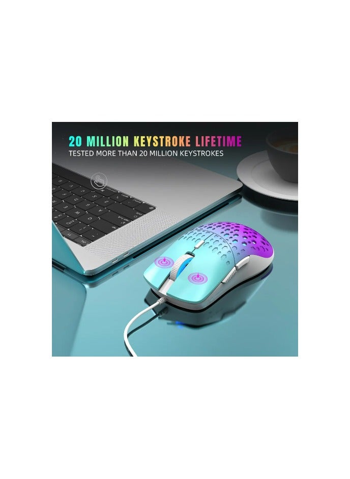 Wired Gaming Mouse with 6 Programmable ons, 3600 DPI Adjustable, 7 Color RGB Backlight, Lightweight Ergonomic Design, High-Precision Mice for PC, Laptop, Desktop Gamers - Image 3