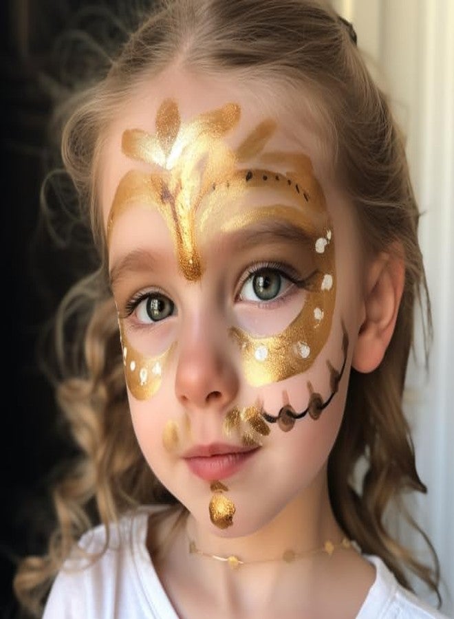 BOBISUKA Gold Face Body Paint, Metallic Oil-based Painting Kit, Cream Blendable Facepaint for Halloween Cosplay, Costume, Parties, Stage, Theater, SFX Special Effect Makeup（2.1 Fl.oz） - Image 5
