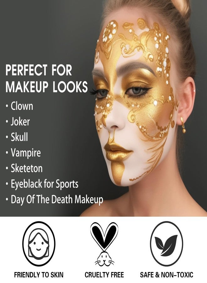 BOBISUKA Gold Face Body Paint, Metallic Oil-based Painting Kit, Cream Blendable Facepaint for Halloween Cosplay, Costume, Parties, Stage, Theater, SFX Special Effect Makeup（2.1 Fl.oz） - Image 3