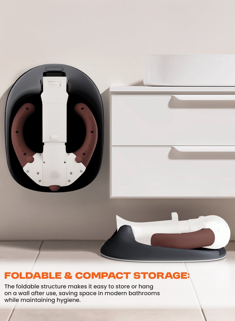 BAYBEE Foldable Baby Shower Stand with Huggable Bath Support, 5 level Adjustable Height, Anti Slip Base Portable Bath Helper for Infants & Toddlers Baby Bath Stand for Toddlers Baby Shower Stand Brown - Image 5